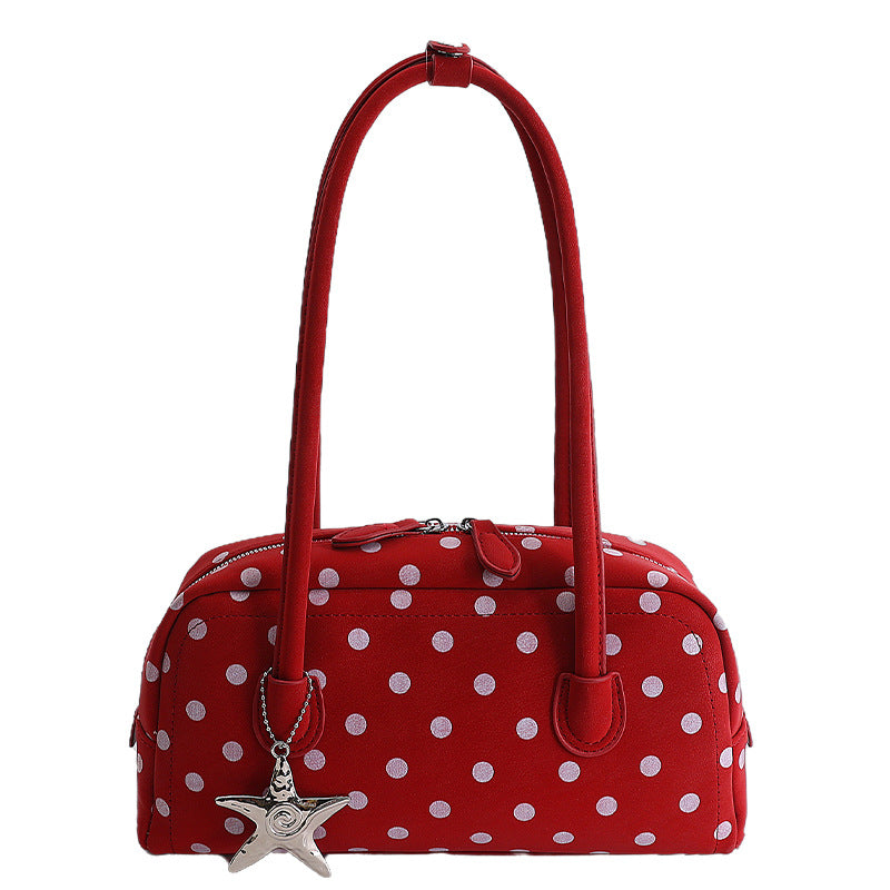 Women's Bowling Polka Dot Large Capacity Daily Commuting Underarm Bag
