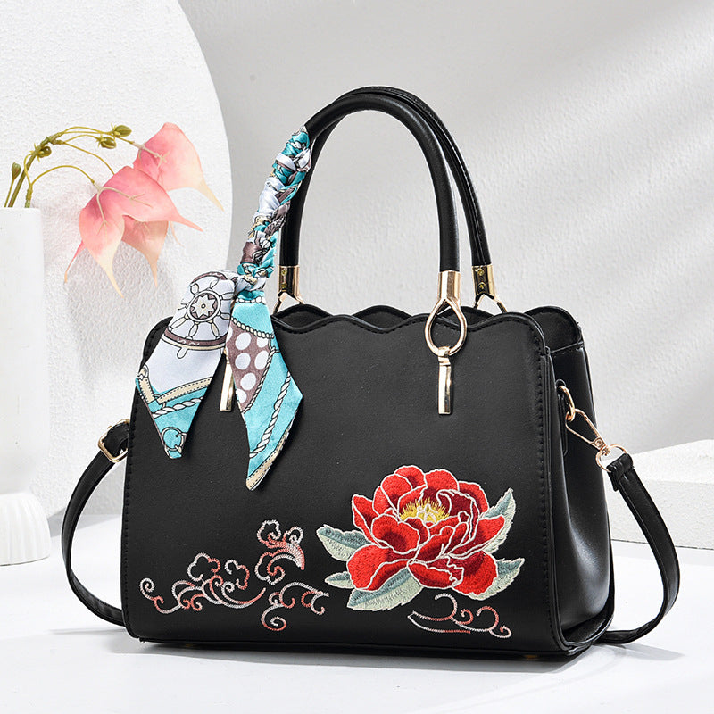 Women's Large Capacity Fashionable Simple Embroidery Mother's Day Women's Handbag