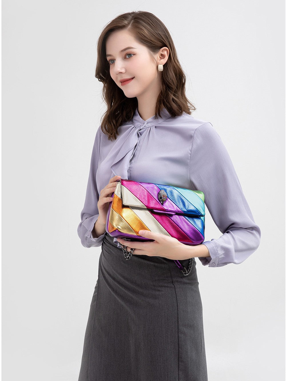Women's Rainbow Color Niche Texture Popular Series Women's Messenger Bag