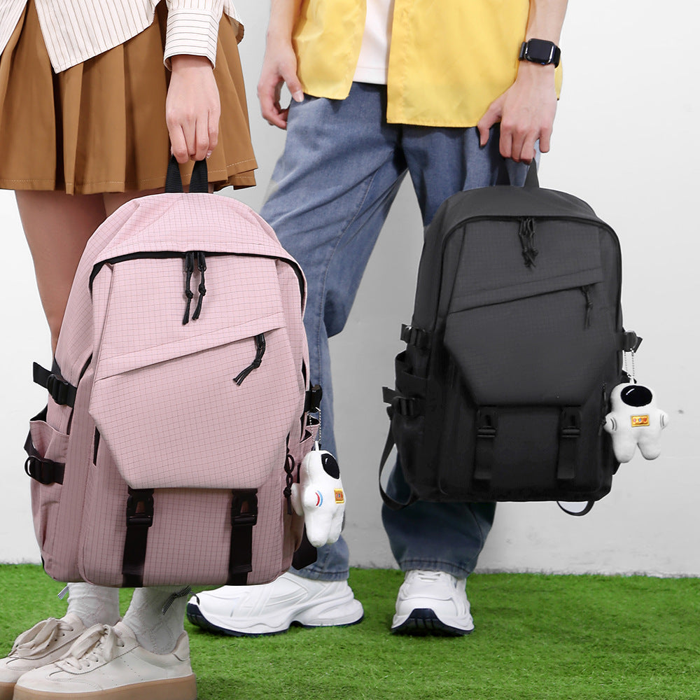 Trendy Simple Couple College Fashion Large Leisure Backpack