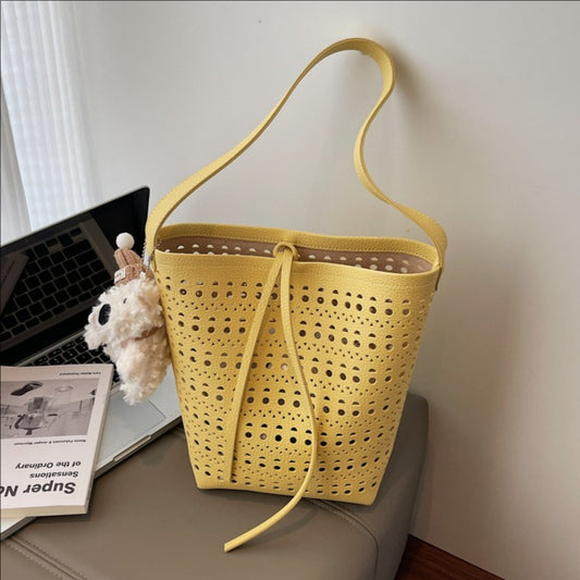 Women's Summer Mori Cute Niche Hollow Design Bucket Bag
