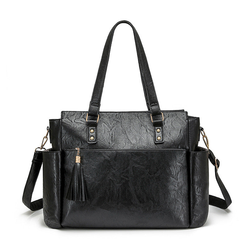 Women's Fashion Large Capacity Tassel Zipper Mother Women's Handbag