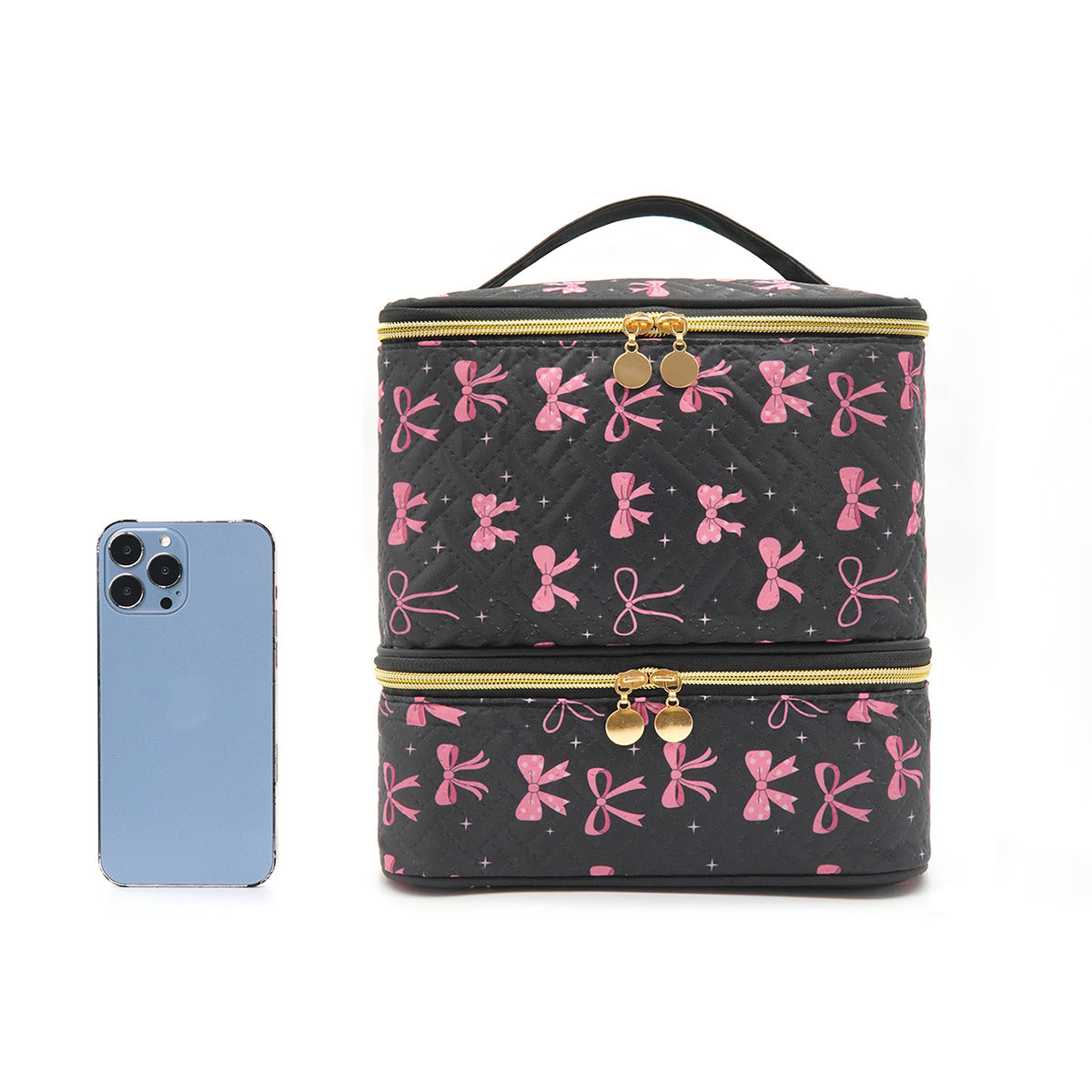 Large Capacity Storage Quilted Printing Grid Detachable Bags