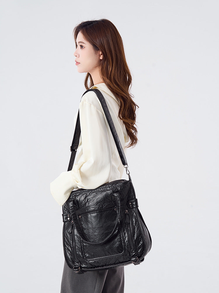 Fashion Stylish Women's Large Capacity Washed Tote Bag
