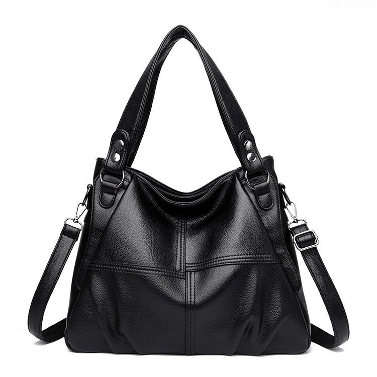 Women's Spring Genuine Leather Retro Large Capacity Sheepskin Women's Shoulder Bag