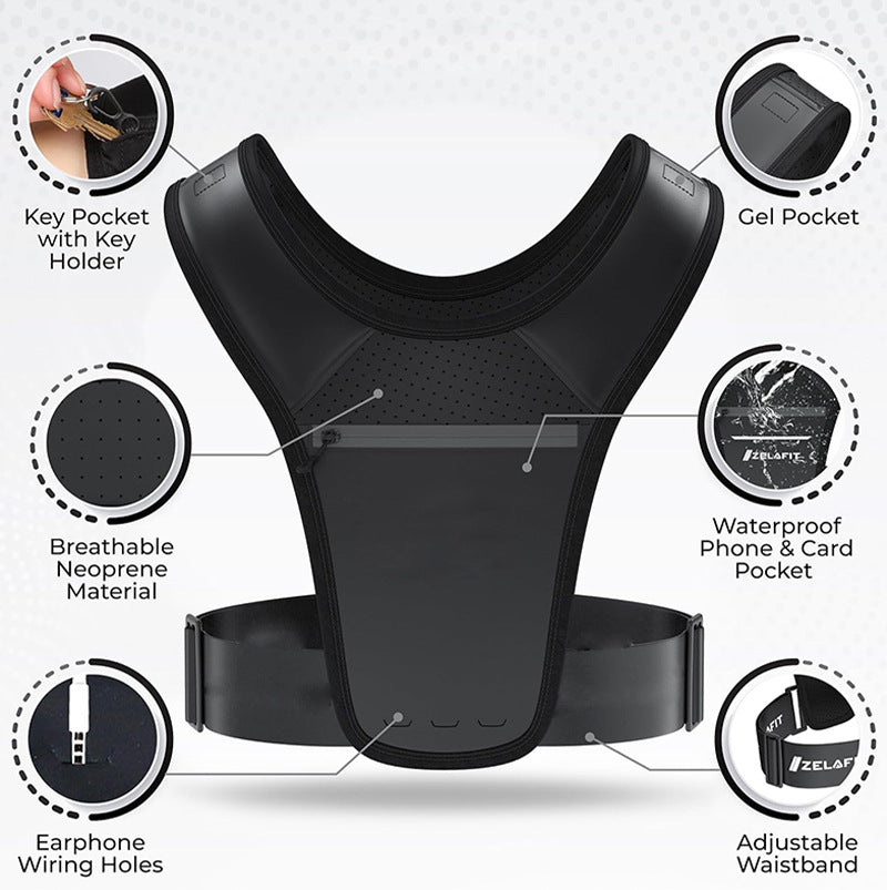 Running Vest Adjustable Unisex Mobile Reflective Multifunctional Portable Sports Backpack