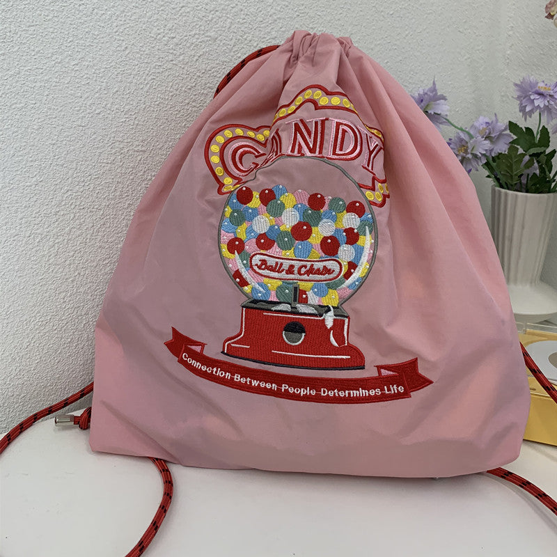Style Fashion Cute Cartoon Environmental Protection Drawstring Women's Backpack