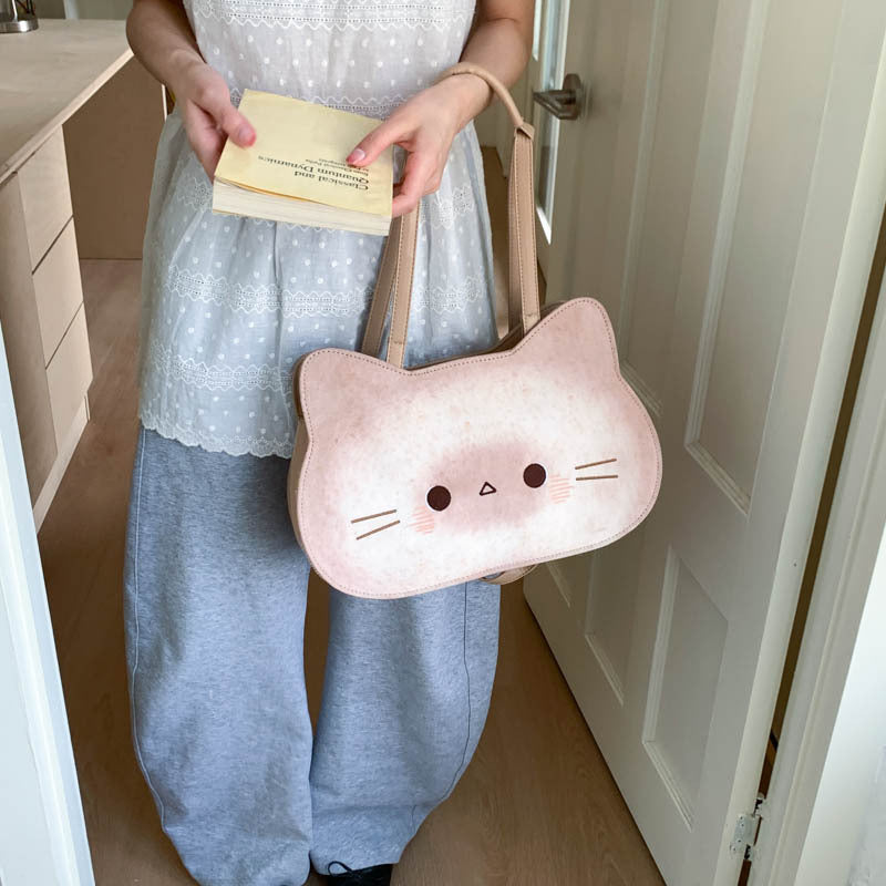 Women's Cute Funny Bread Cat Fashion Simple High Women's Backpack