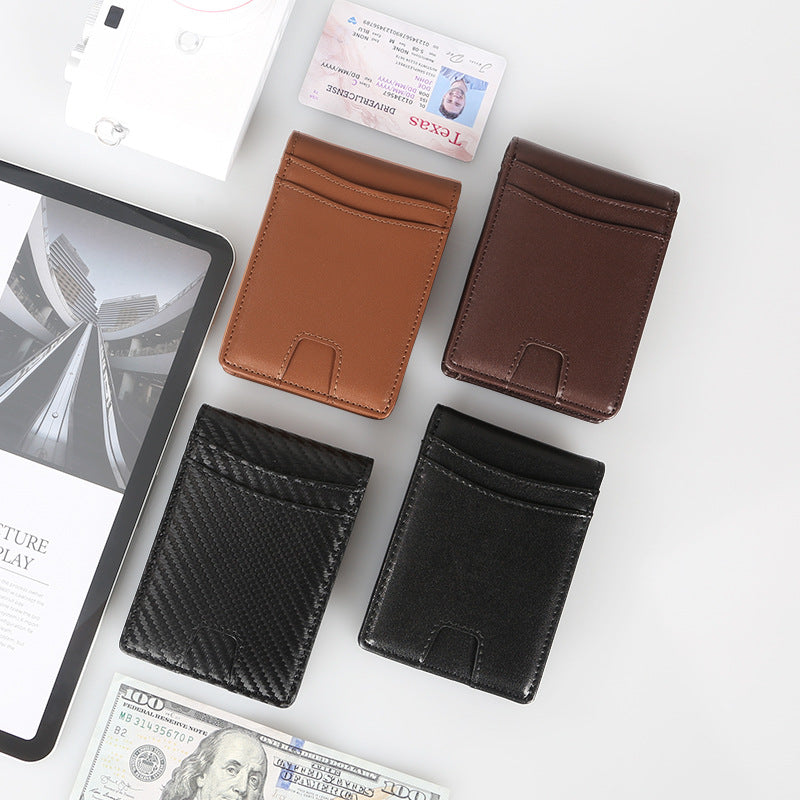 Men's Carbon Fiber Thin Automatic Pop-up Aluminum Card Pack Card Sleeve