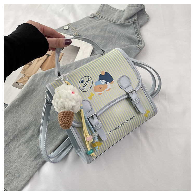 Women's Korean Artsy Cute Cartoon Bear Versatile Preppy Women's Backpack