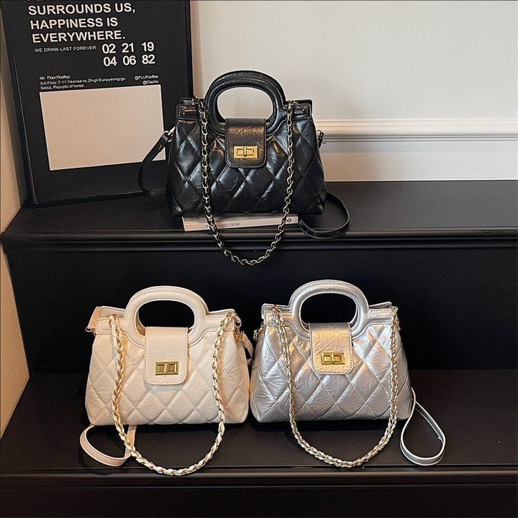 Women's Classic Style Rhombus Chain High-grade Minority Shoulder Bags