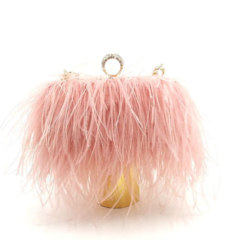 Fashion Tassel Ostrich Feather Dinner Catwalk Bags