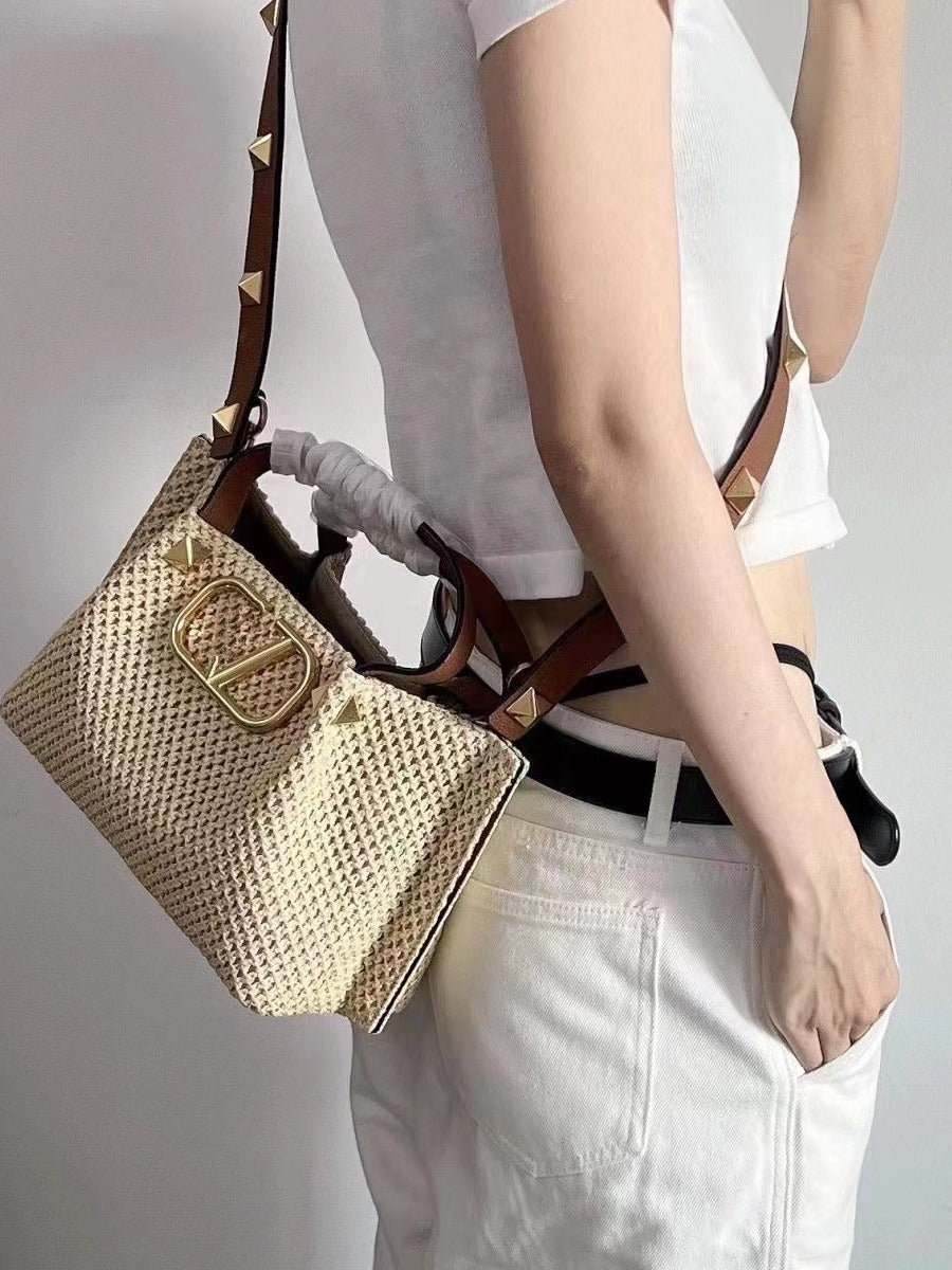 Women's Raffia Woven Portable Holiday Leisure Beach Bags