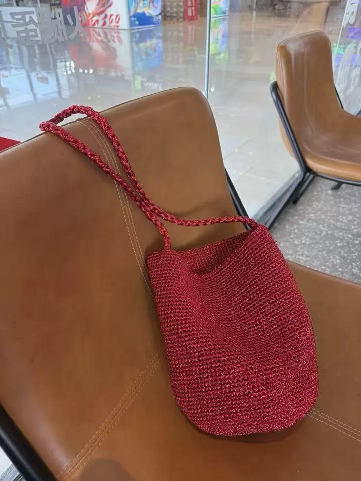 Design Woven Simple Sier Handmade Weaving Women's Messenger Bag