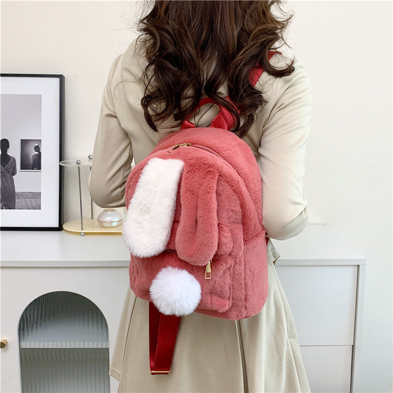 Cute Rabbit Ears Korean Large Capacity Women's Backpack