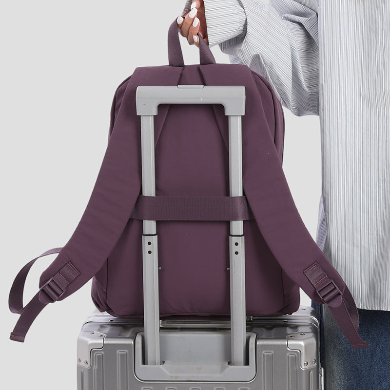 Trendy Simple Washed Veet Commuter Neutral Leisure Backpack