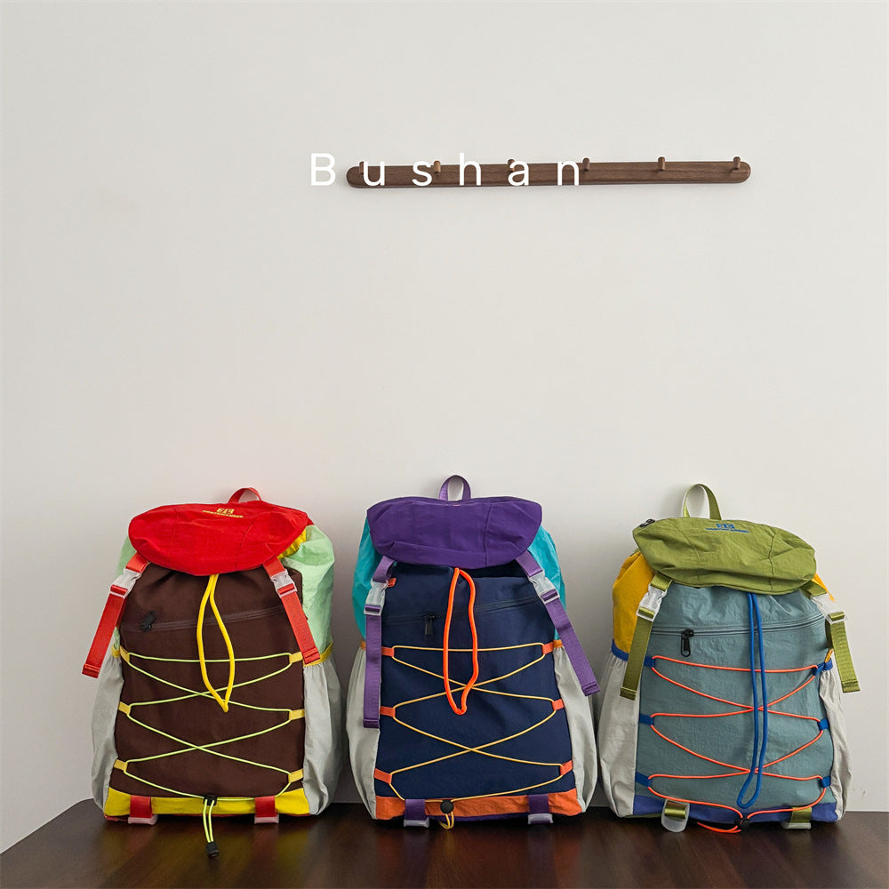 Dopamine Contrast Color Detachable Mori Leisure Sports Backpack