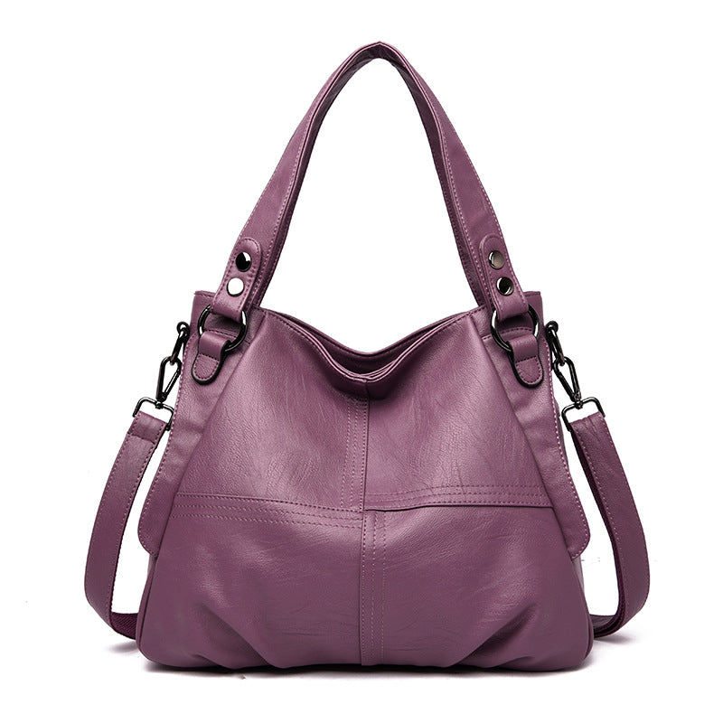 Women's Genuine Leather Mom Large Capacity Sheepskin Soft Women's Shoulder Bag