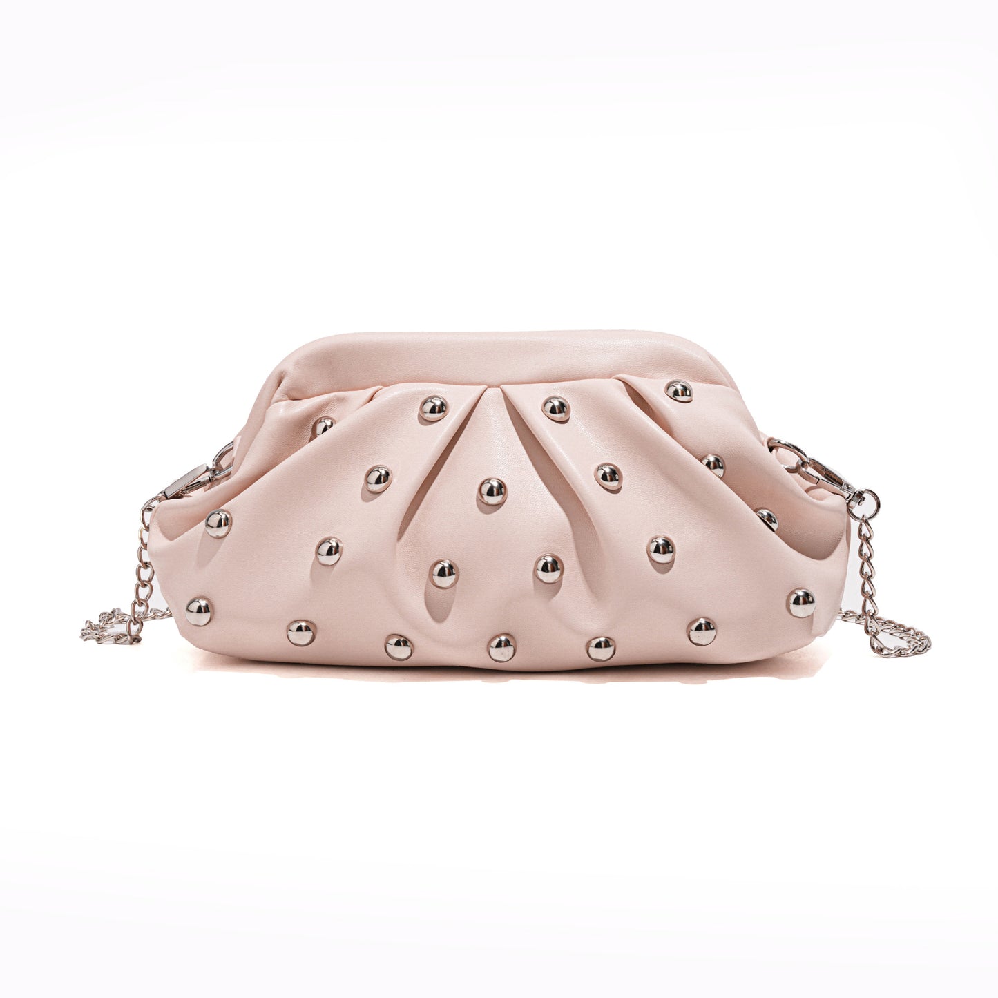 Women's Rivet Mushroom Nail Hand Chain Pleated Bags