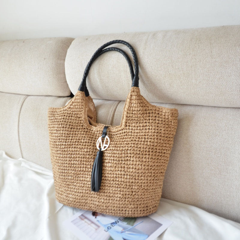 Women's Fashion Straw Large Capacity Totes Beach Women's Handbag