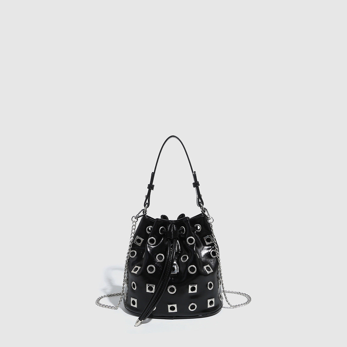 Women's Rivet Drawstring Eyelet Punk Hollow Chain Women's Handbag