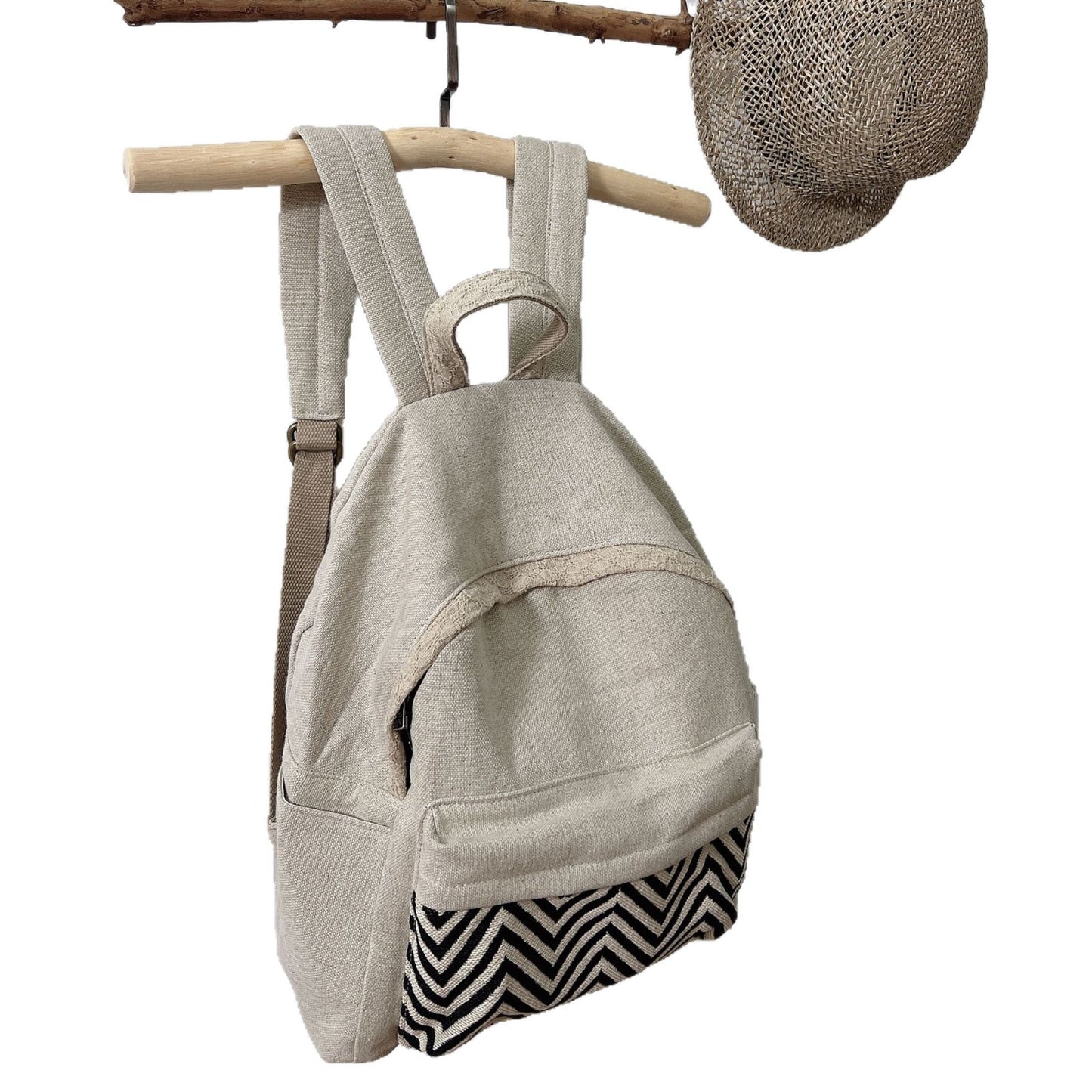Women's Cotton Linen Large Capacity Canvas College Women's Backpack