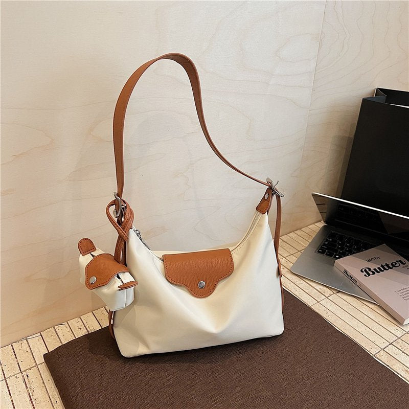 Nylon Cloth Underarm Commuter Color Contrast Bags