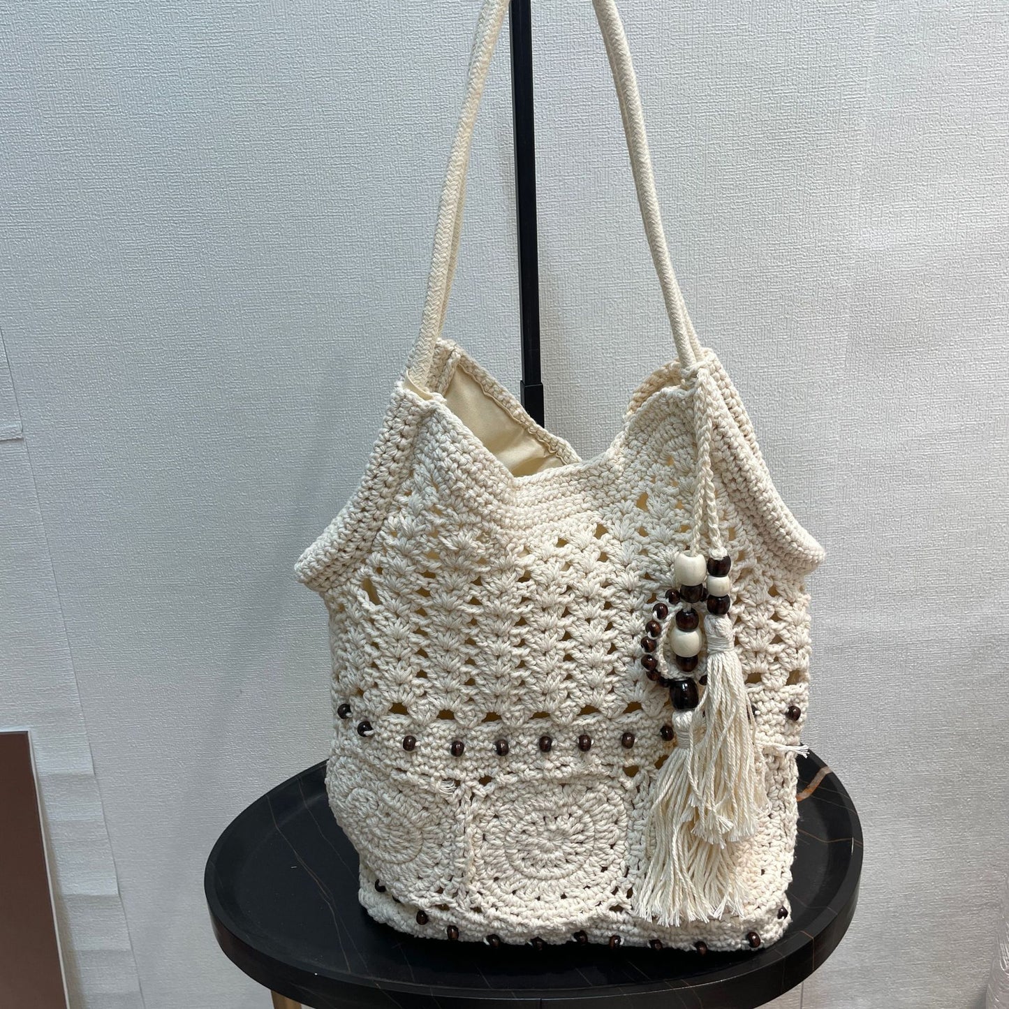 Bohemian Weaving Hollow Female Vacation Style Cotton String Crochet Women's Shoulder Bag