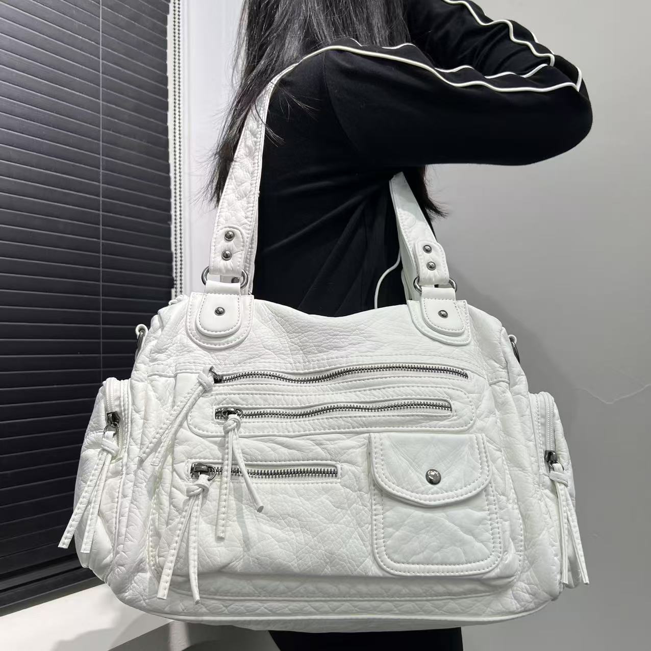 Women's Fashion Retro Hot Washed Old Tote Bag