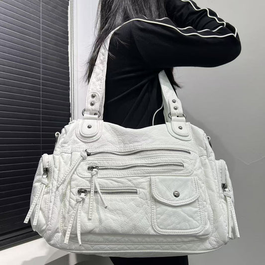 Women's Fashion Retro Hot Washed Old Tote Bag