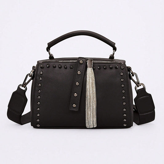 Women's Personality Rivets Tassel Pillow Versatile High Quality Women's Messenger Bag