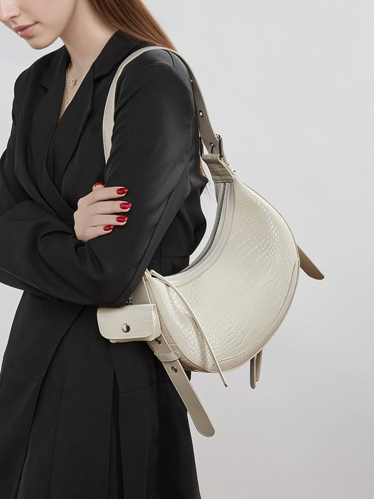 Trendy Korean Style Summer Underarm Moon Solid Color Elegant Bags