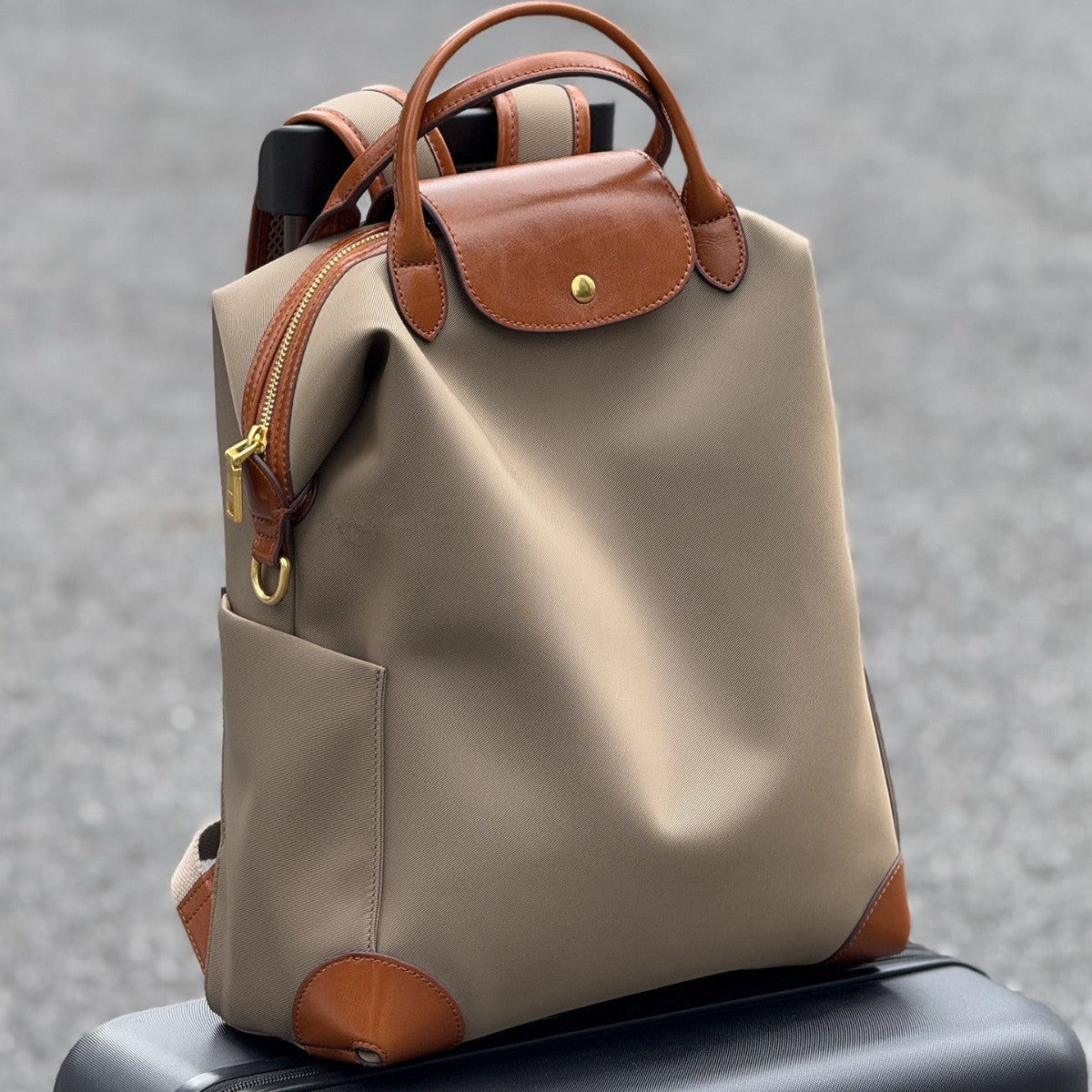 Genuine Leather Nylon Female Commuter Business Trip Computer Large Capacity Women's Backpack