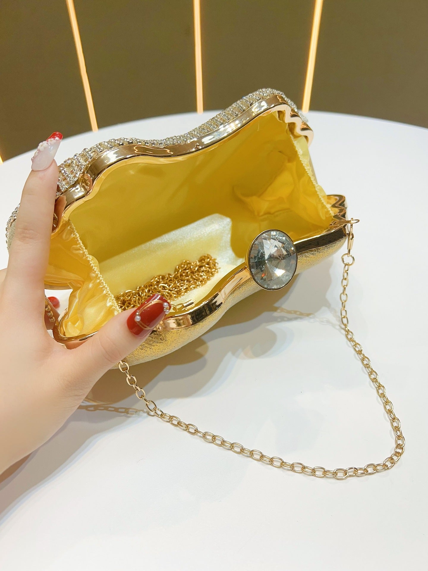 Women's Diamond Tassel Dinner Clutch Rhinestone Banquet With Bags