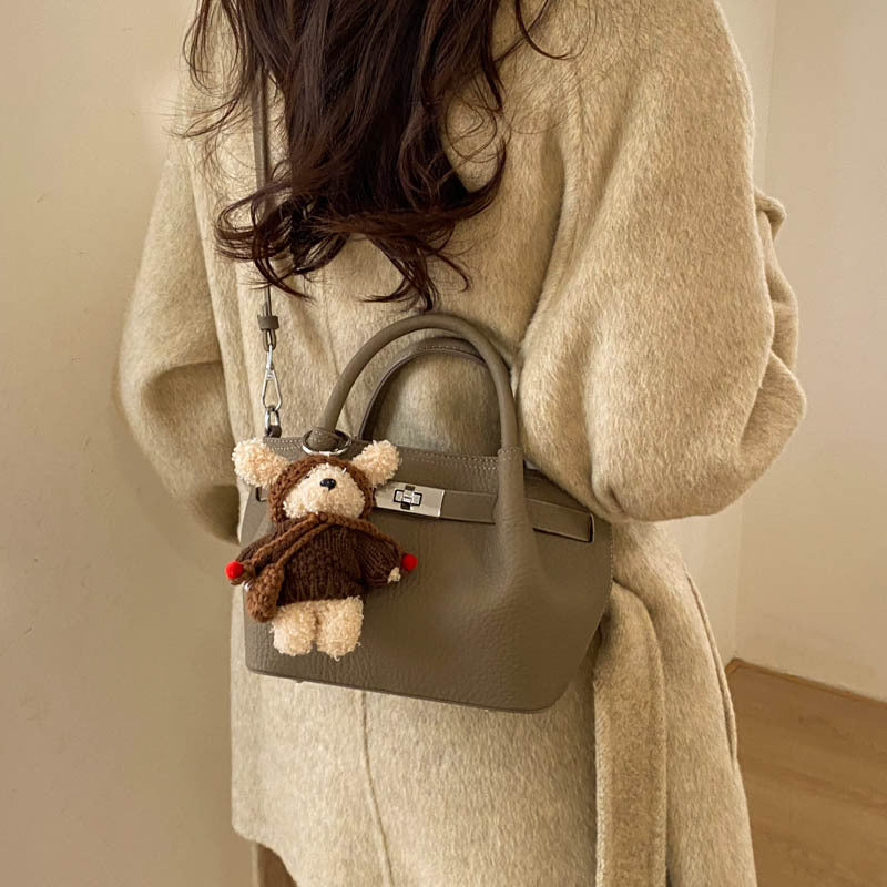 Women's Korean Style Lychee Pattern Vegetable Basket High-grade Bucket Bag