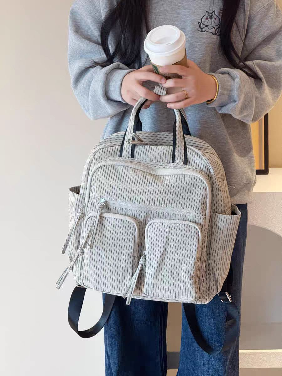 Sandwich Niche Soft Leather Large Capacity Versatile Leisure Backpack