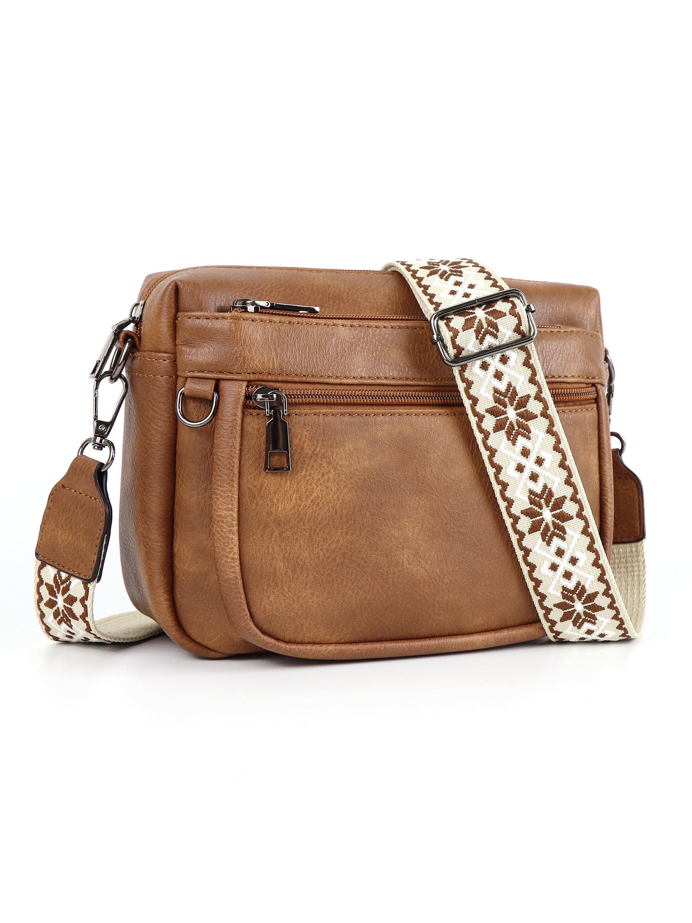 Color Matching Multifunctional Zipper Adjustable Strap Purses