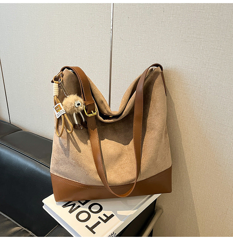 Women's Retro Minority Commuter Suede Fashion Large Capacity Bags
