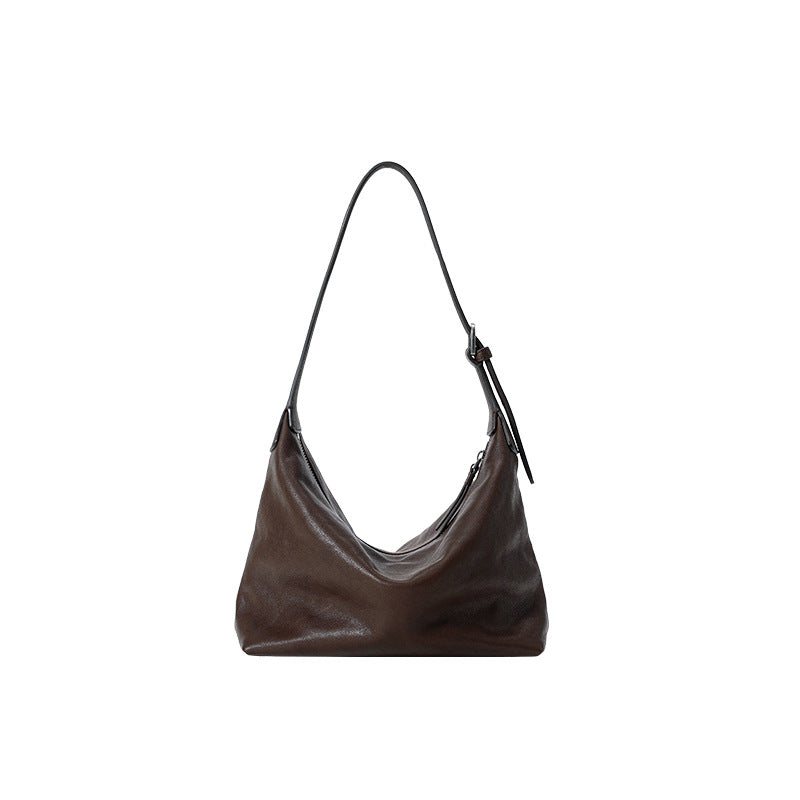 Women's Vegetable Tanning Leather Underarm Classic Simple Commuter Genuine Bags
