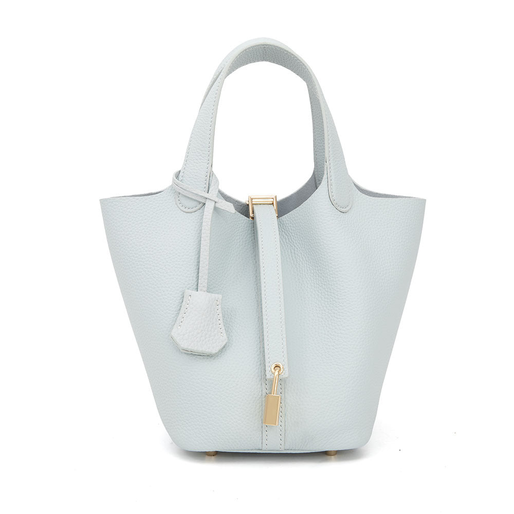 Vegetable Large Genuine Leather Hand Commuter Bucket Bag