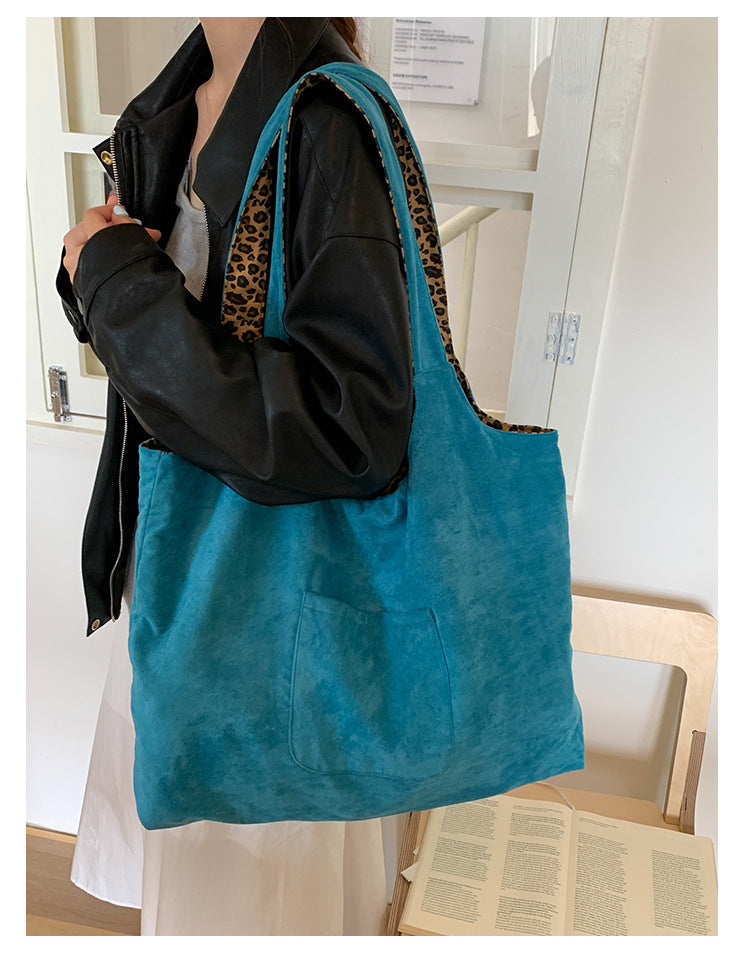 Women's Autumn Leopard Print Pink Duplex Printing Women's Shoulder Bag