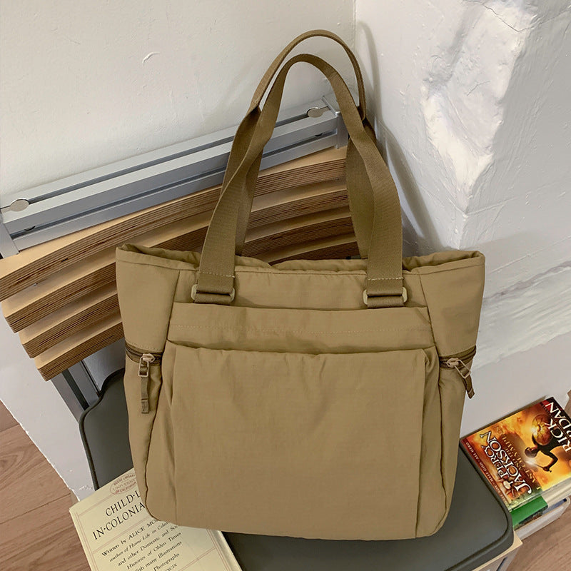 Capacity Totes Female For Class Lightweight Waterproof Nylon Handbags