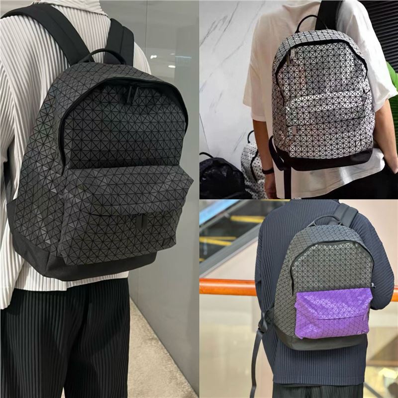 Women's & Men's Home Geometric Rhombus Silicone Large Capacity Computer Leisure Backpack