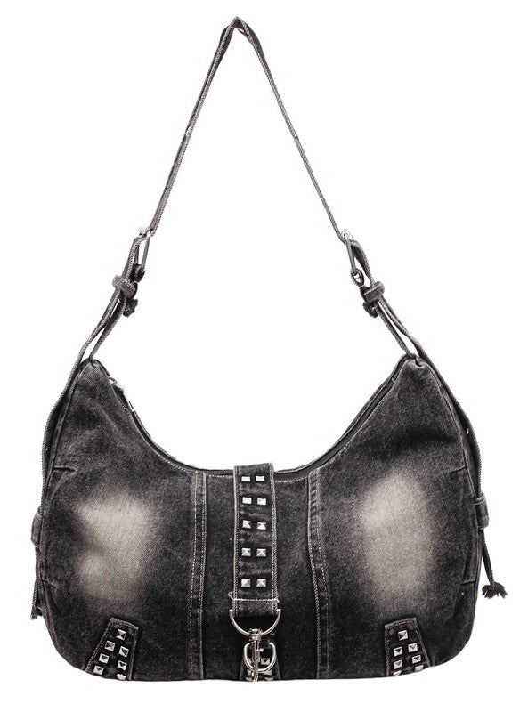 Large Capacity Totes Denim Rivet American Style Trend Tote Bag