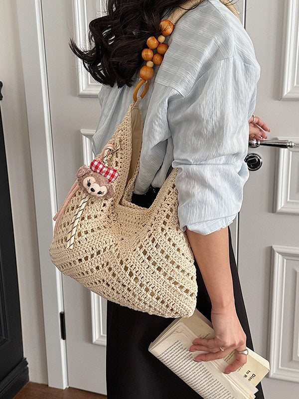Women's Super Hot Idle Style Woven Straw Large Capacity Bohemian Seaside Bags