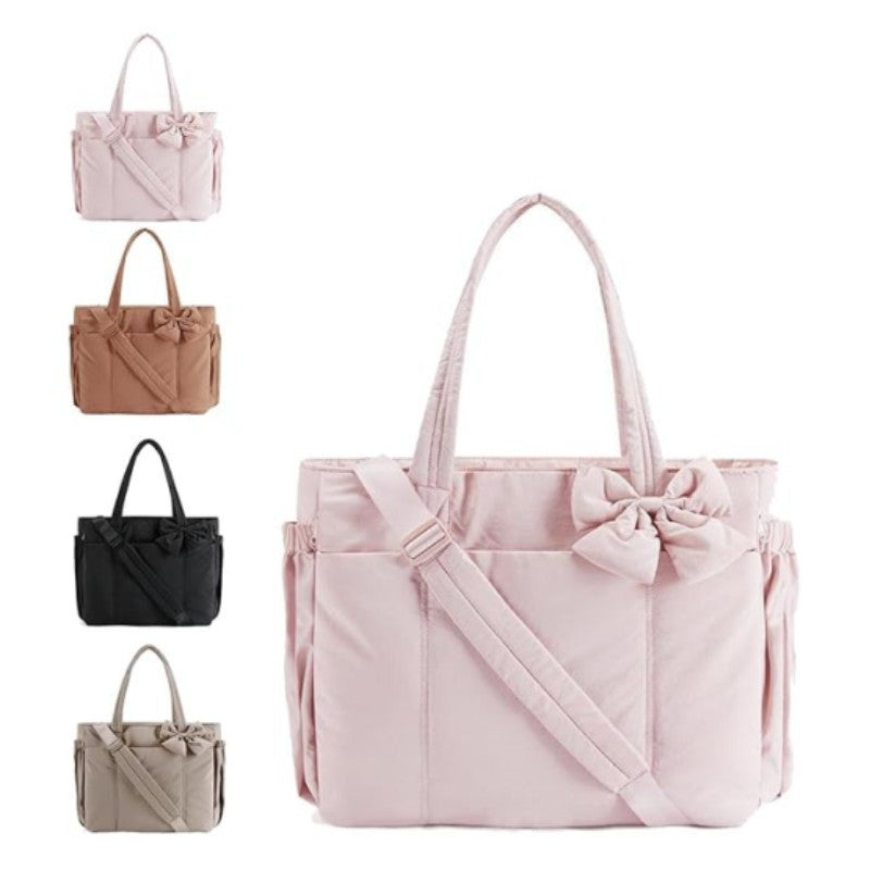 Women's Down Clothes Large Capacity Bow Tote Bag