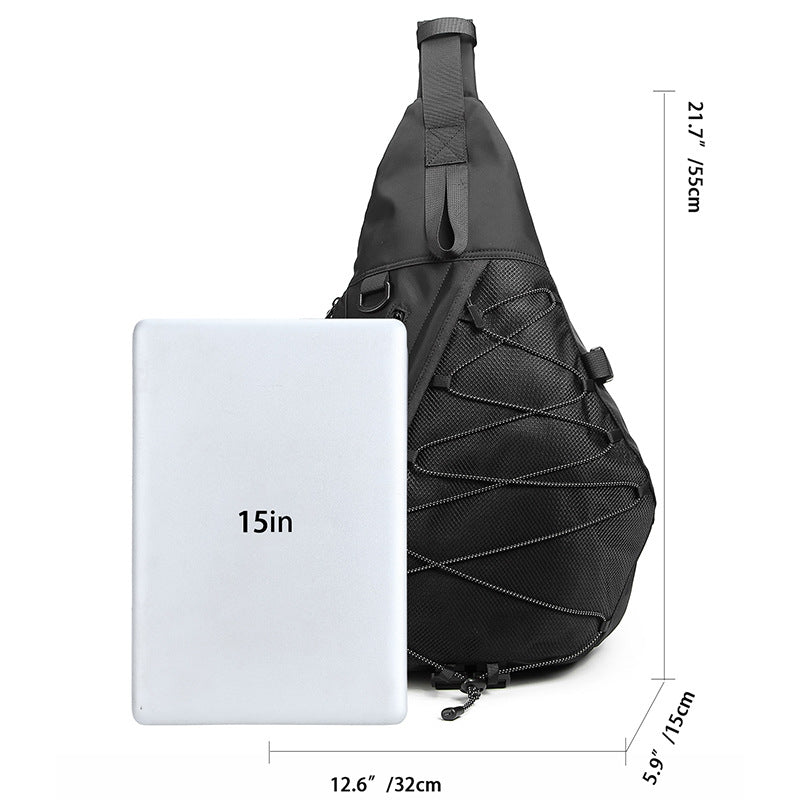 Men's Retro Bow Arrow Cycling Waterproof Rucksack Men's Chest Bags