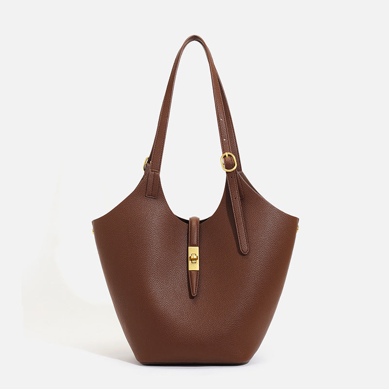 Women's Leather Summer Tide Large Capacity Cowhide Son Underarm Bag