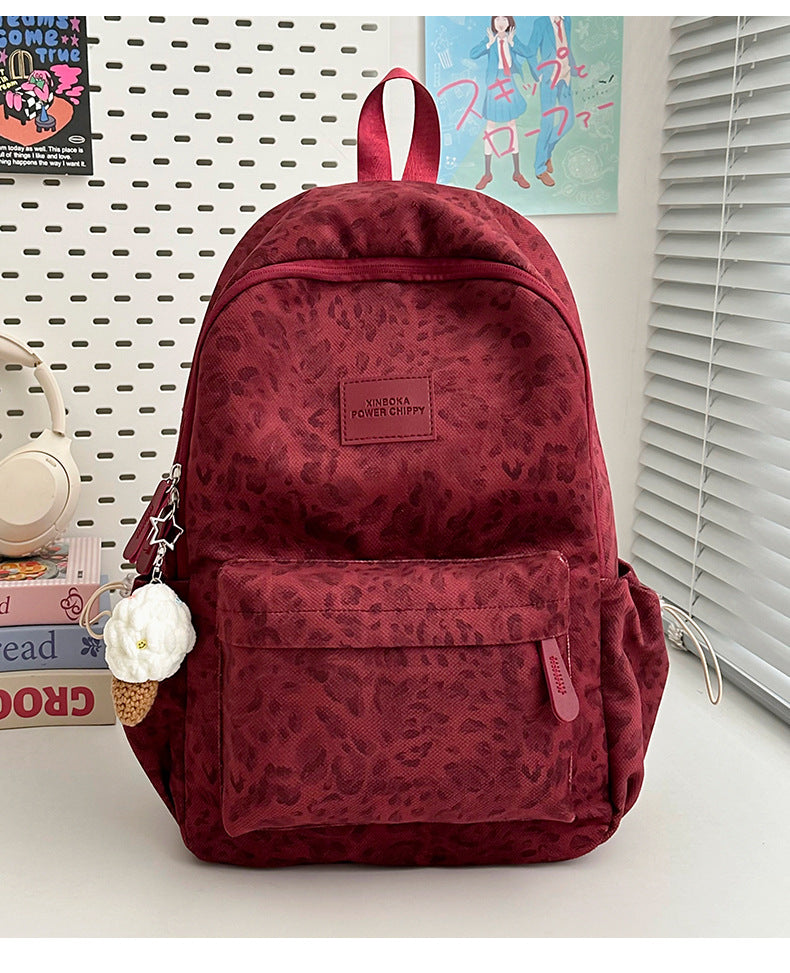 Good-looking Leopard Print Sweet Junior Campus Leisure Backpack