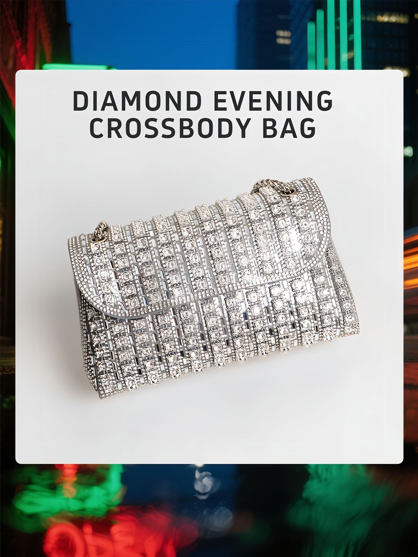 Colorful Diamond Banquet Underarm Dinner Premium Retro Women's Messenger Bag